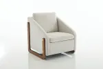 Modern Chenille Accent Chair with Nailhead Trim – Upholstered Armchair with Wooden Frame, Ergonomic Lounge Chair for Living Room & Bedroom