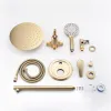 Brushed Gold Shower System with 10" Rainfall Shower Head & Handheld Sprayer, Dual Shower Faucet Set with Pressure Balance Valve