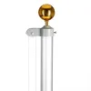 25FT Aluminum Flagpole Kit with 2 American Flags, Outdoor Sectional Halyard Flag Pole Set with Gold Ball Finial, Rope & Mounting Sleeve