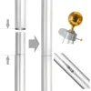 25FT Aluminum Flagpole Kit with 2 American Flags, Outdoor Sectional Halyard Flag Pole Set with Gold Ball Finial, Rope & Mounting Sleeve