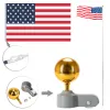 25FT Aluminum Flagpole Kit with 2 American Flags, Outdoor Sectional Halyard Flag Pole Set with Gold Ball Finial, Rope & Mounting Sleeve