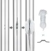 25FT Aluminum Flagpole Kit with 2 American Flags, Outdoor Sectional Halyard Flag Pole Set with Gold Ball Finial, Rope & Mounting Sleeve