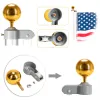 25FT Aluminum Flagpole Kit with 2 American Flags, Outdoor Sectional Halyard Flag Pole Set with Gold Ball Finial, Rope & Mounting Sleeve