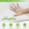 Set of 2 Bamboo Memory Foam Pillows – Ergonomic Contour Neck Support Pillows with Cooling Bamboo Cover for Back & Side Sleepers