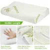 Set of 2 Bamboo Memory Foam Pillows – Ergonomic Contour Neck Support Pillows with Cooling Bamboo Cover for Back & Side Sleepers
