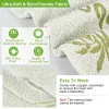 Set of 2 Bamboo Memory Foam Pillows – Ergonomic Contour Neck Support Pillows with Cooling Bamboo Cover for Back & Side Sleepers