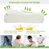 Set of 2 Bamboo Memory Foam Pillows – Ergonomic Contour Neck Support Pillows with Cooling Bamboo Cover for Back & Side Sleepers