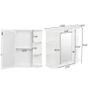 3-Tier Wall Mounted Bathroom Cabinet with Mirror – Single Door MDF Storage Shelf Organizer for Toiletries & Cosmetics