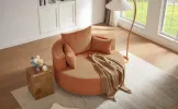 Modern 55” Round Swivel Accent Chair – Chenille Deep Seat Lounge Chair with 360° Rotation & Throw Pillows for Living Room, Bedroom & Office