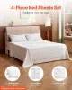 4-Piece King Bed Sheet Set – Soft Brushed Microfiber Bedding with Deep Pocket Fitted Sheet & Pillowcases