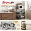 4-Tier Kitchen Baker’s Rack with Wheels, Heavy-Duty Microwave Stand & Storage Shelf, Rolling Metal Utility Cart for Kitchen, Coffee Bar & Pantry