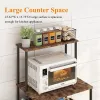 4-Tier Kitchen Baker’s Rack with Wheels, Heavy-Duty Microwave Stand & Storage Shelf, Rolling Metal Utility Cart for Kitchen, Coffee Bar & Pantry