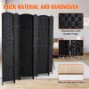 VEVOR 6 Panel Room Divider, Hand-Woven Folding Privacy Screens with Hinges