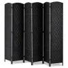 VEVOR 6 Panel Room Divider, Hand-Woven Folding Privacy Screens with Hinges