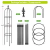 Garden Obelisk Trellis for Climbing Plants, Black Metal Plant Support Tower with Adjustable Height, Rustproof Outdoor Vine Support for Roses