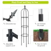 Garden Obelisk Trellis for Climbing Plants, Black Metal Plant Support Tower with Adjustable Height, Rustproof Outdoor Vine Support for Roses
