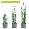 Garden Obelisk Trellis for Climbing Plants, Black Metal Plant Support Tower with Adjustable Height, Rustproof Outdoor Vine Support for Roses