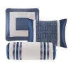 Genevieve Luxe™ 7-Piece Comforter Set – Elegant Blue Colorblock Hotel Style Bedding with Decorative Pillows