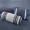 Genevieve Luxe™ 7-Piece Comforter Set – Elegant Blue Colorblock Hotel Style Bedding with Decorative Pillows