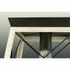 Graphite Geometric Lantern Pendant Light – Dimmable Farmhouse 1-Light Ceiling Fixture with Faux Wood Metal Frame