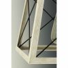 Graphite Geometric Lantern Pendant Light – Dimmable Farmhouse 1-Light Ceiling Fixture with Faux Wood Metal Frame