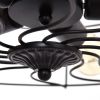 5-Light Farmhouse Retro Black Metal Ceiling Light – Industrial Vintage Open Cage Chandelier with E26 Bulbs Included