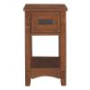 Modern 2-Tier Metal Wood Coffee Table with Storage Shelf – Natural Finish, Compact Living Room Table