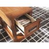 Modern 2-Tier Metal Wood Coffee Table with Storage Shelf – Natural Finish, Compact Living Room Table