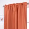 French Country Blackout Curtains – 2 Panel Rod Pocket Drapes in Solid Orange Apricot, Thermal Insulated Window Curtains 52" x 84"