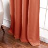 French Country Blackout Curtains – 2 Panel Rod Pocket Drapes in Solid Orange Apricot, Thermal Insulated Window Curtains 52" x 84"