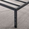 Queen Size Heavy Duty Black Metal Platform Bed Frame with Steel Slat Support, No Box Spring Needed, Noise-Free Design, Headboard Attachment Slots