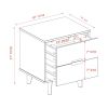 Farmhouse White Solid Wood 2-Drawer Nightstand with Mid-Century Modern Design, Deep Storage Drawers