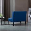 Scandinavian 2-Seater Tufted Loveseat in Blue Linen, Compact Modern Sofa with Wingback Design