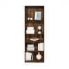 71" Tall 5-Shelf Adjustable Bookcase Medium Brown Wood Finish, Vertical Storage Shelving Unit for Living Room, Office & Bedroom Display