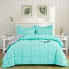Full/Queen Reversible Comforter Set – Blue Grey Microfiber 3-Piece Bedding Set with Shams, Soft Lightweight All-Season Comforter