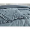Oversized King Blue Stone Washed Ruffled Comforter Set – 3-Piece Microfiber Bedding with Soft Lightweight All-Season Quilt & King Shams
