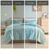 Twin/Twin XL Sherpa Faux Fur Comforter Set – Light Teal Aqua 2-Piece Plush Bedding with Shaggy Texture, Soft Warm Reversible Design