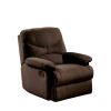 Chocolate Brown Microfiber Recliner Chair – Compact Manual Reclining Armchair with Footrest, Comfortable Living Room Seating