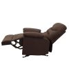 Chocolate Brown Microfiber Recliner Chair – Compact Manual Reclining Armchair with Footrest, Comfortable Living Room Seating