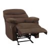 Chocolate Brown Microfiber Recliner Chair – Compact Manual Reclining Armchair with Footrest, Comfortable Living Room Seating