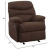 Chocolate Brown Microfiber Recliner Chair – Compact Manual Reclining Armchair with Footrest, Comfortable Living Room Seating