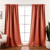 52x96 Orange Apricot Blackout Curtains – Set of 2 Thermal Insulated Room Darkening Panels with Rod Pocket, Noise Reducing Window Drapes