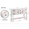 Farmhouse Solid Wood Sofa Table with Storage Drawers – Rustic White Console Table with Cabinets, Entryway & Living Room Storage Sideboard