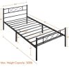 Twin Metal Platform Bed Frame – Industrial Slatted Steel Bed with Headboard & Footboard, 300lb Capacity, Under-Bed Storage Clearance