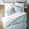 Full/Queen Light Blue Microfiber Coverlet Set – 3 Piece Farmhouse Bedspread with Tufted Design, Lightweight & Hypoallergenic Bedding