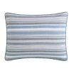 Nautical Cotton Daybed Set – Blue Chambray Stripe Reversible Daybed Cover with Anchor Print, 4 Piece Coastal Bedding Set