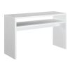 Modern Farmhouse White Console Table – 48” Sofa Table with Bottom Shelf, Minimalist Entryway & Living Room Storage