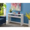 Modern Farmhouse White Console Table – 48” Sofa Table with Bottom Shelf, Minimalist Entryway & Living Room Storage