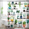 72x72 Watercolor Botanical Shower Curtain Set – Floral Succulent Bathroom Curtain with 12 Hooks, Waterproof Polyester Bath Decor