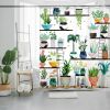 72x72 Watercolor Botanical Shower Curtain Set – Floral Succulent Bathroom Curtain with 12 Hooks, Waterproof Polyester Bath Decor